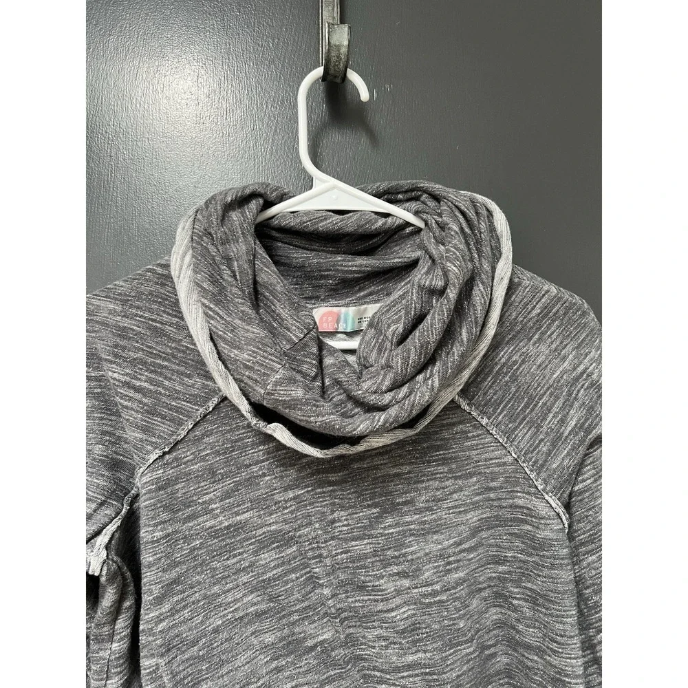 Free People Beach One Body Cowl Neck Gray Tunic Top Slouchy Lounge Cozy Layering